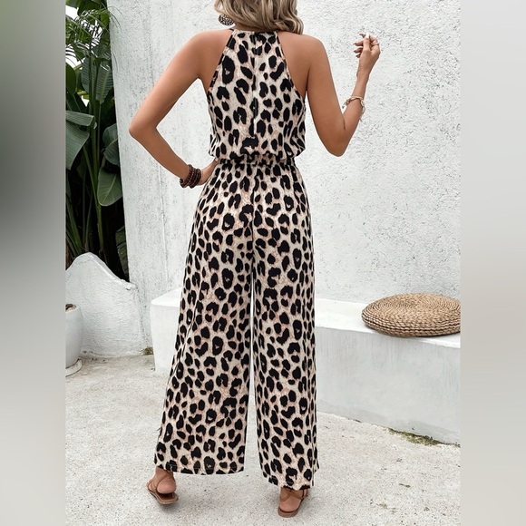 Leopard Wide Leg Jumpsuit - Picture 2 of 4